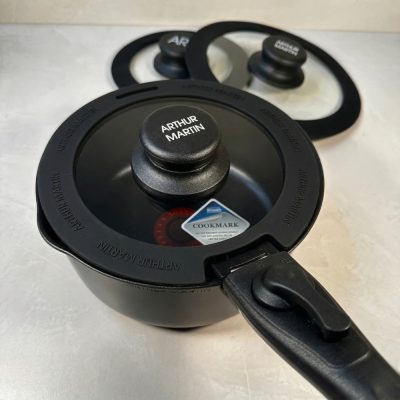 Lot de 3 Couvercles Universels Arthur Martin en Verre et Silicone (16-18-20 cm) pour Poêles et Casseroles