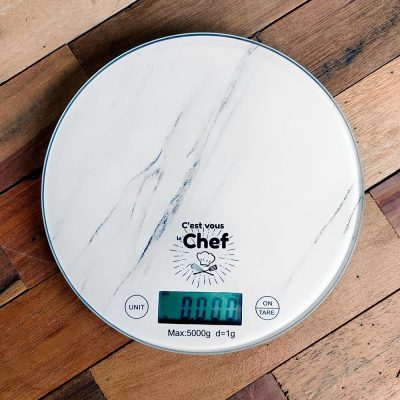Balance de Cuisine Ronde Numérique - 5kg - Écran LCD - Effet Marbre