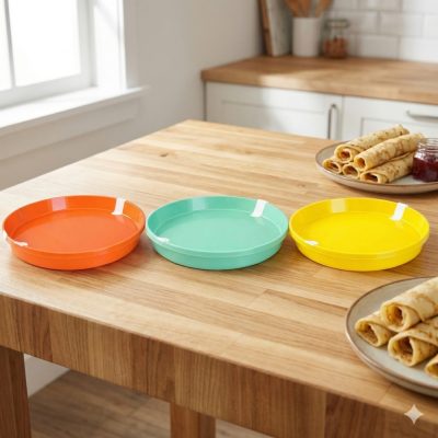 Boîte de Conservation Ronde 31 cm pour Crêpes, Tortillas et Pizza avec Couvercle - Couleur Aléatoire